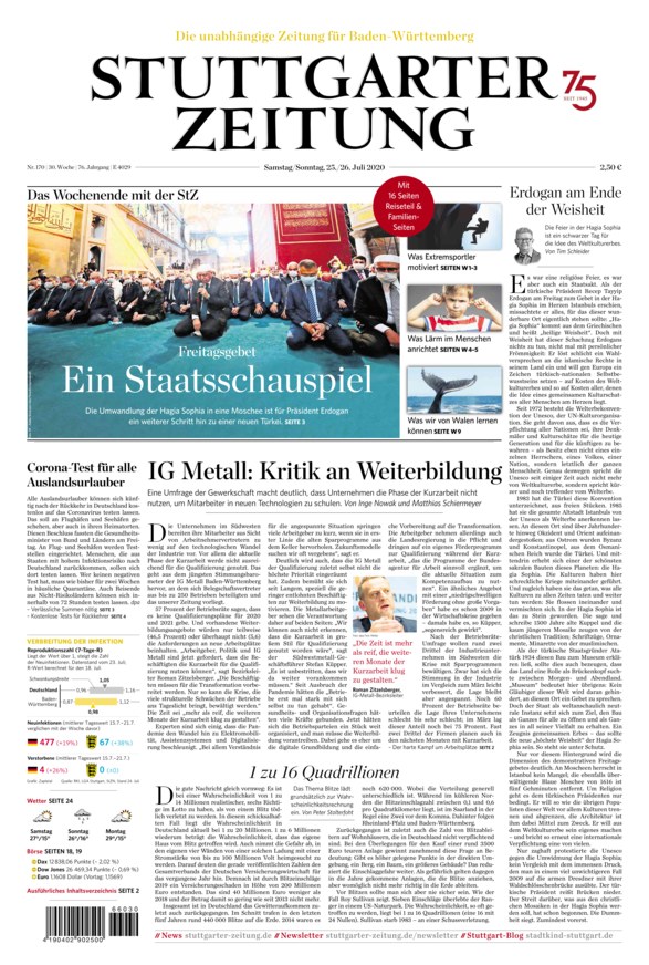 Stuttgarter Zeitung Vom 25.07.2020 – Als EPaper Im IKiosk Lesen