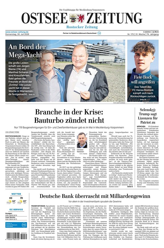 Ostsee-Zeitung - ePaper