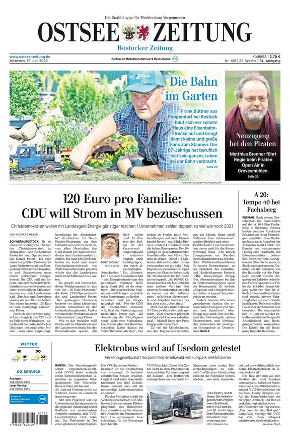 Ostsee-Zeitung - ePaper
