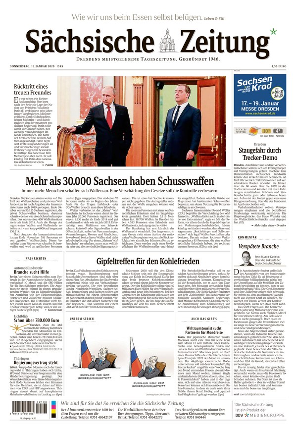 Sächsische Zeitung Dresden vom 16.01.2020 – als ePaper im iKiosk lesen