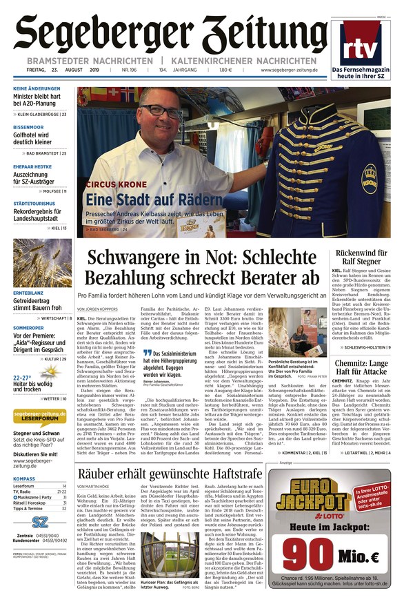 Segeberger Zeitung vom 23.08.2019 – als ePaper im iKiosk lesen