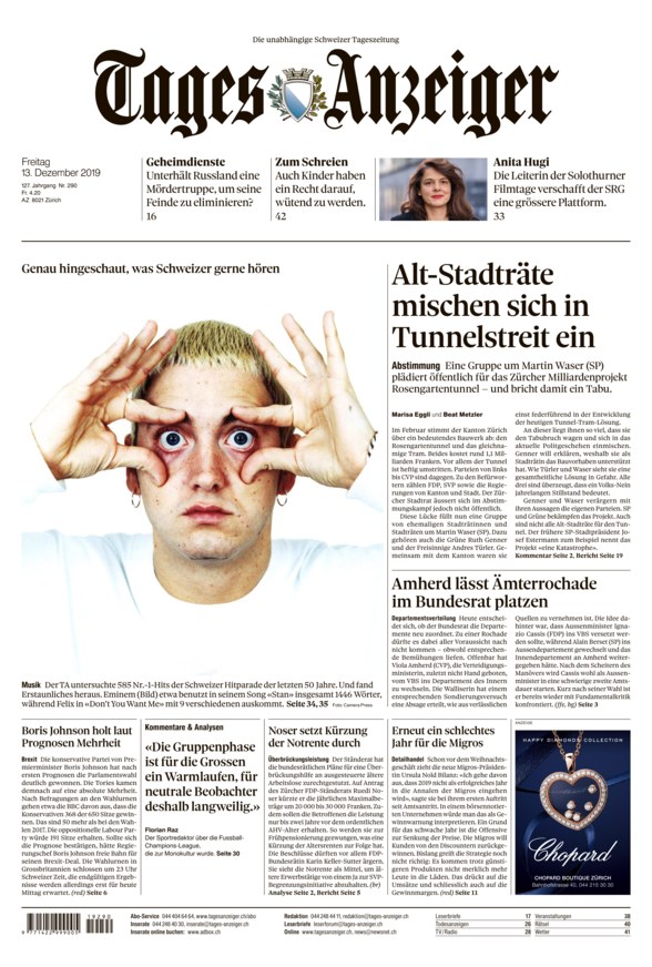 Tagesanzeiger vom 13.12.2019 – als ePaper im iKiosk lesen