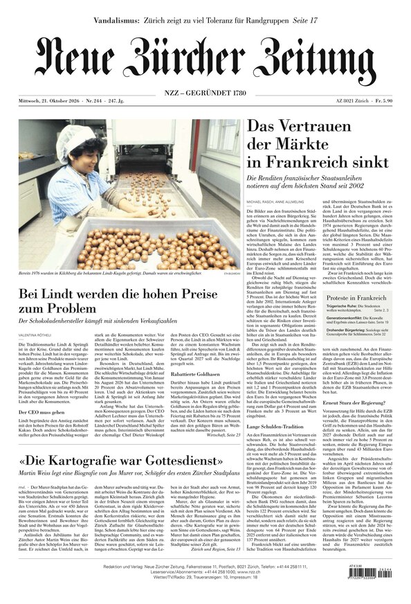 Neue Z&uuml;rcher Zeitung - ePaper