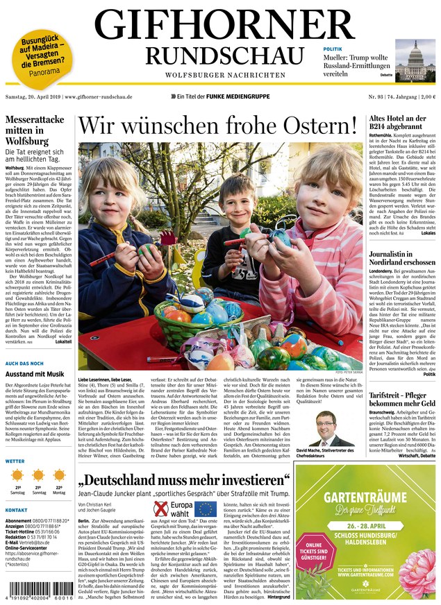 Gifhorner Rundschau Vom 20.04.2019 – Als EPaper Im IKiosk Lesen