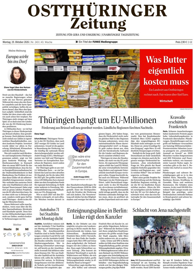 Ostth&uuml;ringer Zeitung - ePaper