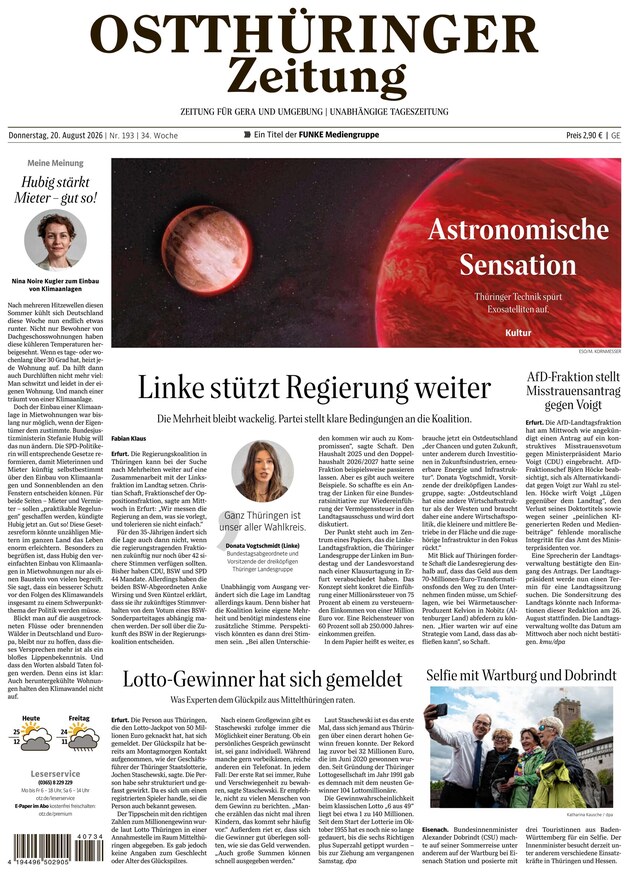 Ostth&uuml;ringer Zeitung - ePaper