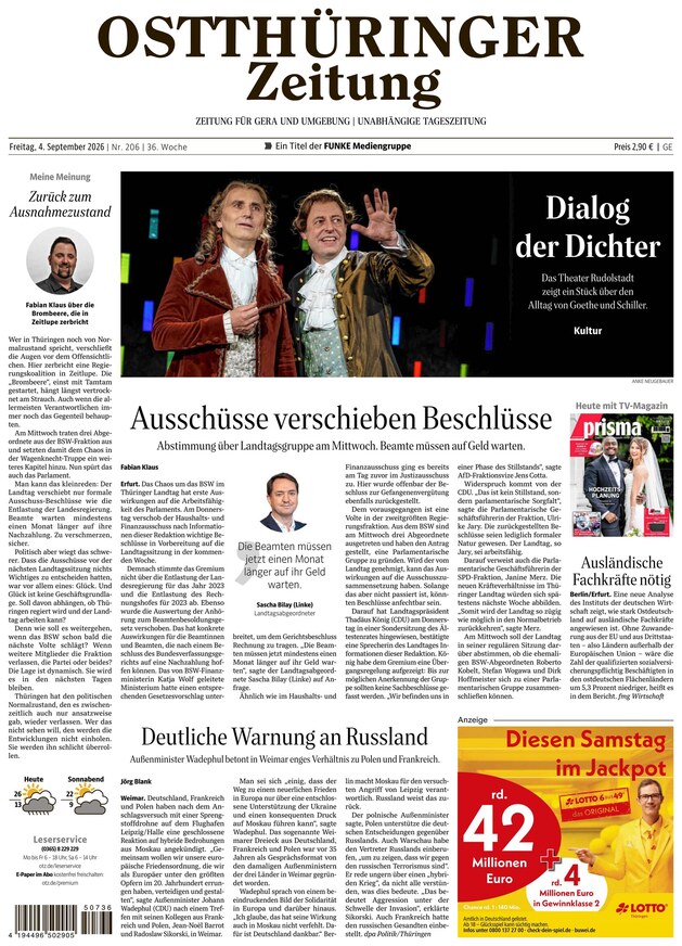 Ostth&uuml;ringer Zeitung - ePaper