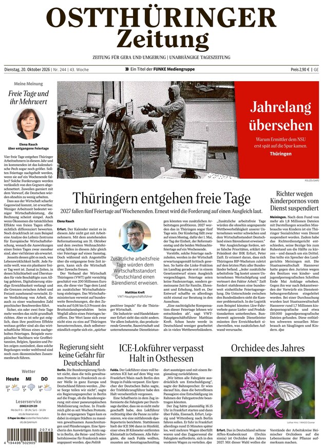 Ostth&uuml;ringer Zeitung - ePaper