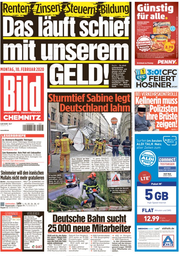 41++ Bild zeitung chemnitz lesen , BILD Chemnitz vom 10.02.2020 als ePaper im iKiosk lesen