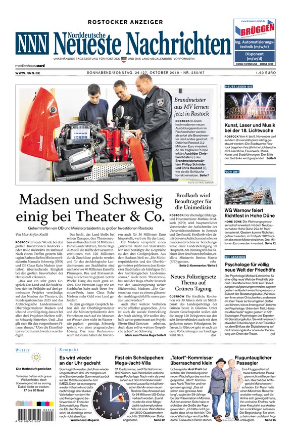 Norddeutsche Neueste Nachrichten vom 26.10.2019 als ePaper im iKiosk