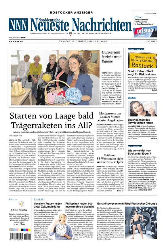 Norddeutsche Neueste Nachrichten vom 22.10.2019 als ePaper im iKiosk