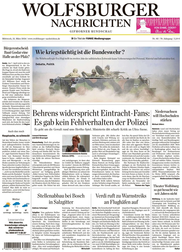 Wolfsburger Nachrichten - ePaper