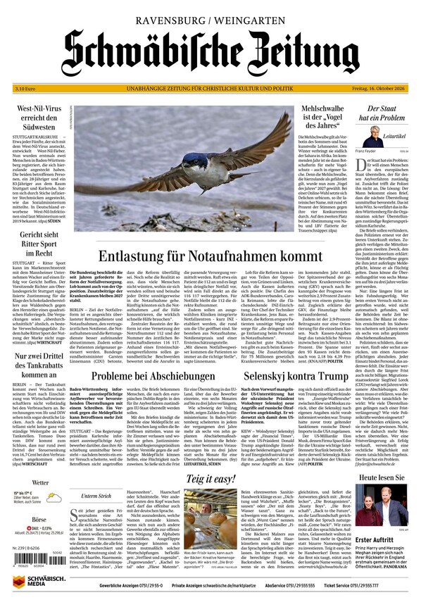 Schw&auml;bische Zeitung  - ePaper