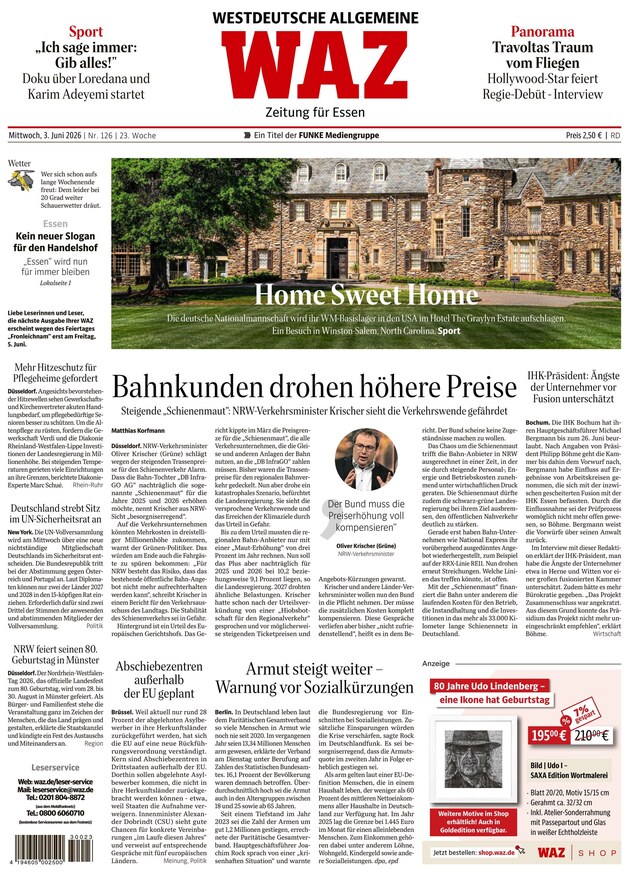 WAZ Westdeutsche Allgemeine Zeitung - ePaper