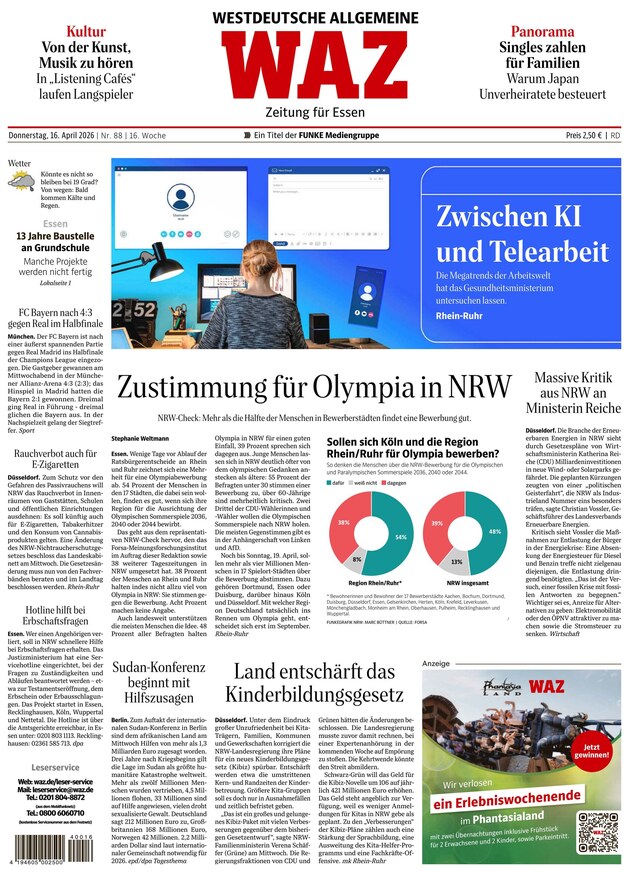 WAZ Westdeutsche Allgemeine Zeitung - ePaper