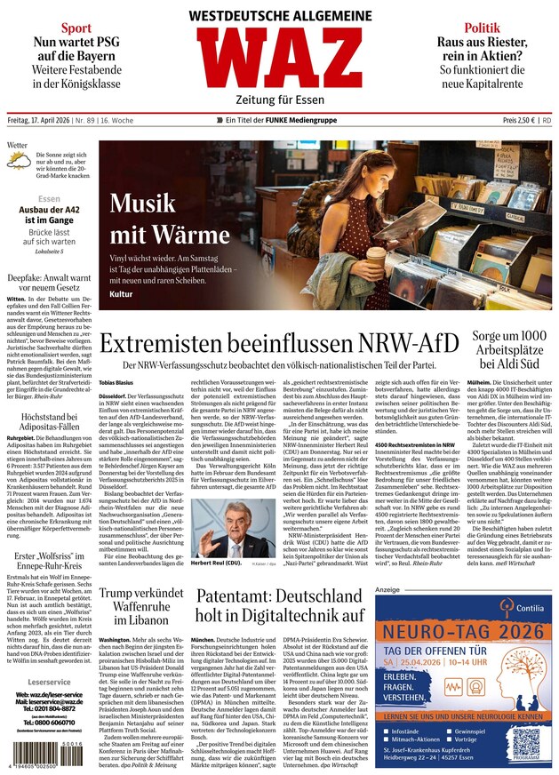 WAZ Westdeutsche Allgemeine Zeitung - ePaper