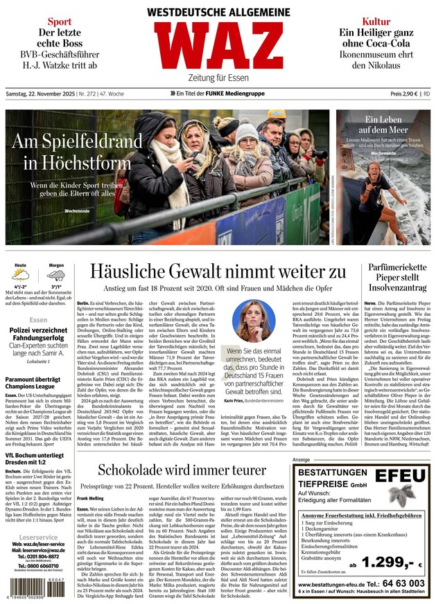 WAZ Westdeutsche Allgemeine Zeitung - ePaper