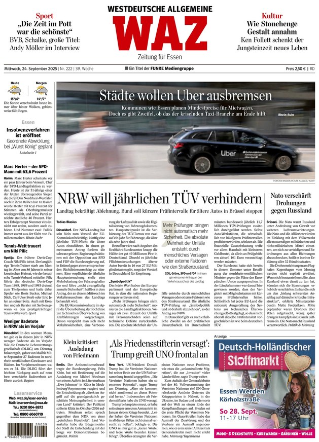 WAZ Westdeutsche Allgemeine Zeitung - ePaper