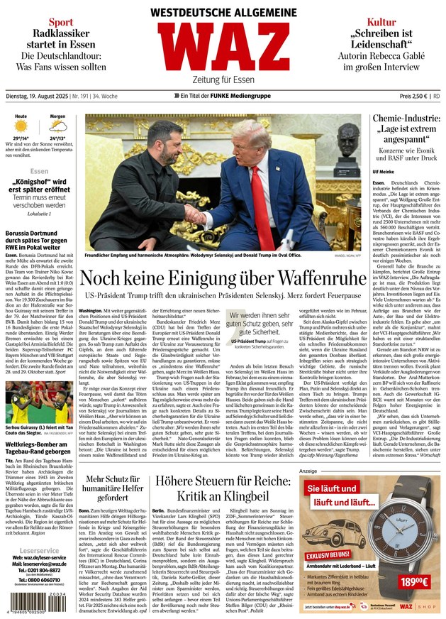 WAZ Westdeutsche Allgemeine Zeitung - ePaper