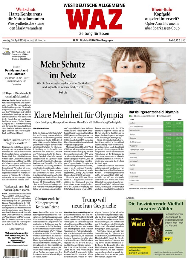 WAZ Westdeutsche Allgemeine Zeitung - ePaper