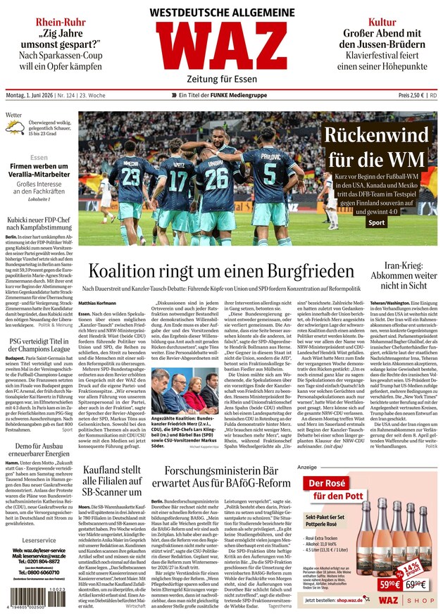WAZ Westdeutsche Allgemeine Zeitung - ePaper