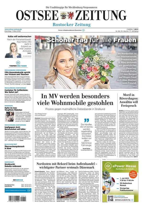 Ostsee-Zeitung vom 07.03.2023 – als ePaper im iKiosk lesen