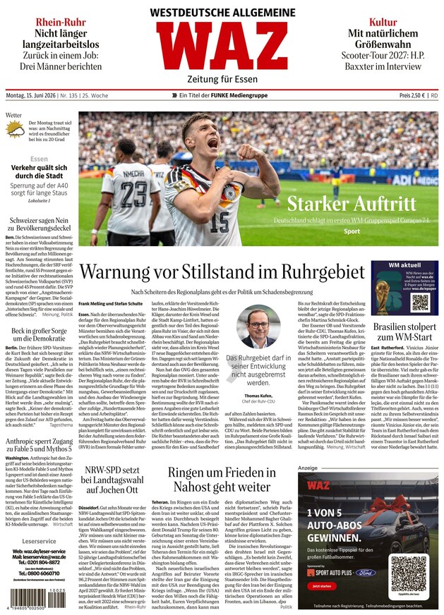 WAZ Westdeutsche Allgemeine Zeitung - ePaper