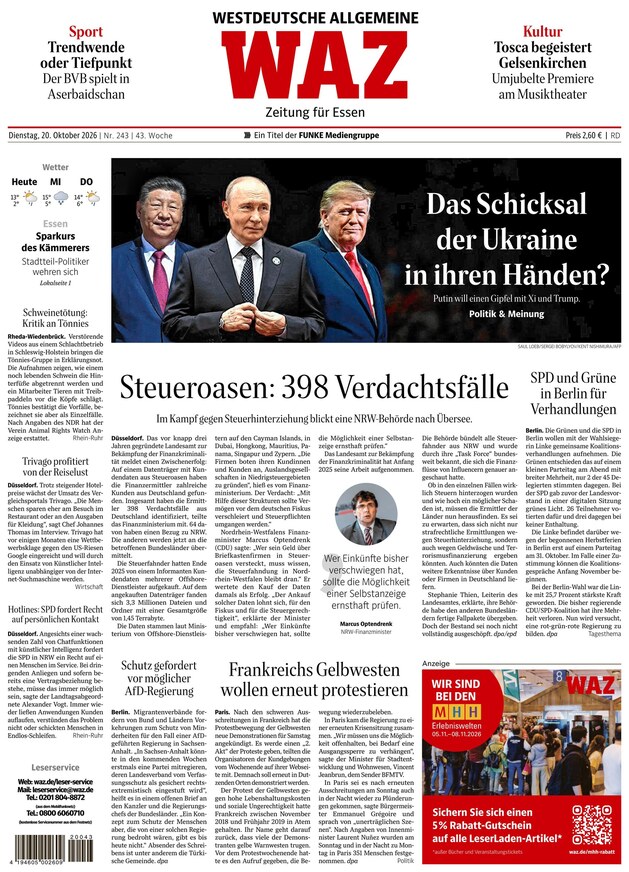 WAZ Westdeutsche Allgemeine Zeitung - ePaper