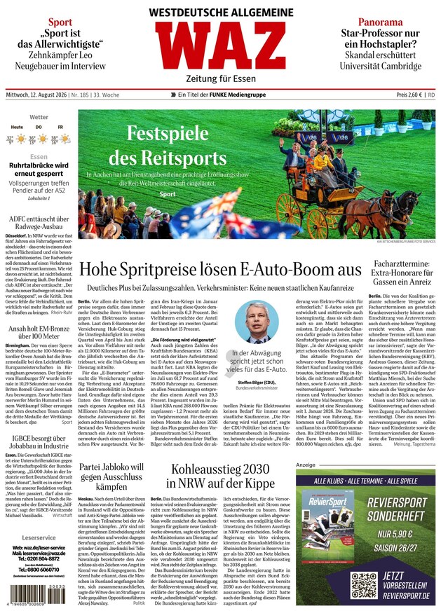 WAZ Westdeutsche Allgemeine Zeitung - ePaper