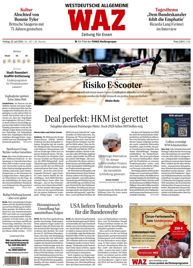 WAZ Westdeutsche Allgemeine Zeitung - ePaper