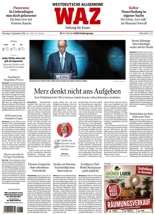 WAZ Westdeutsche Allgemeine Zeitung - ePaper