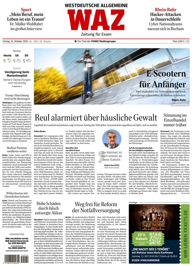 WAZ Westdeutsche Allgemeine Zeitung - ePaper