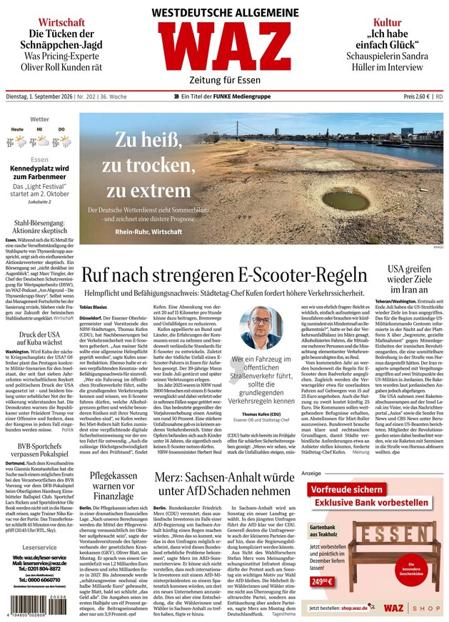 WAZ Westdeutsche Allgemeine Zeitung - ePaper