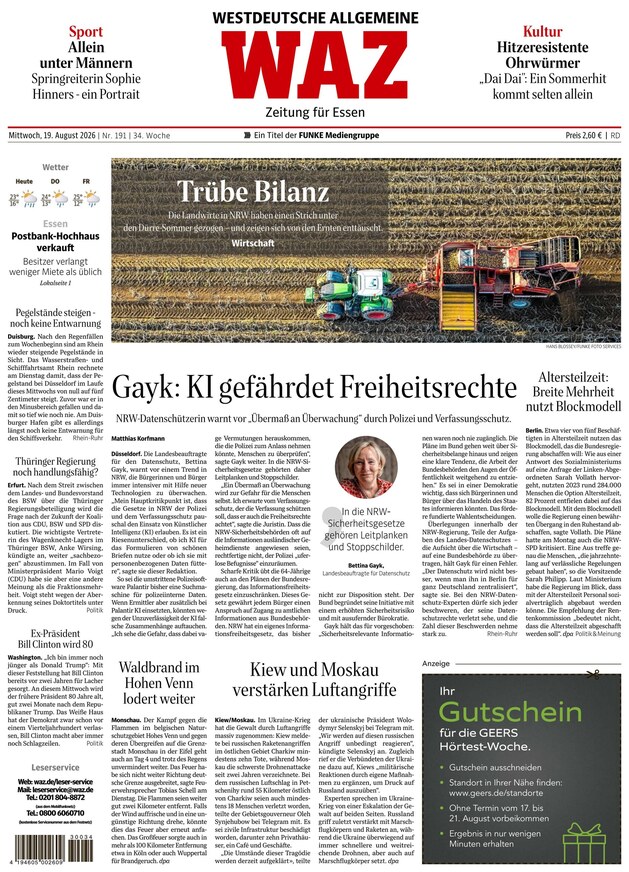 WAZ Westdeutsche Allgemeine Zeitung - ePaper