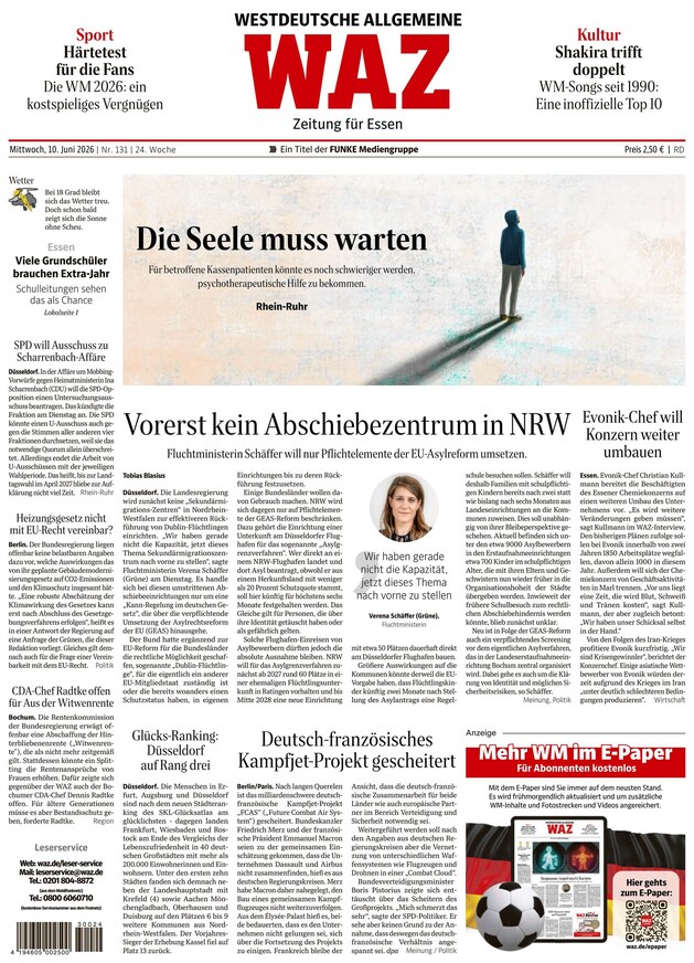 WAZ Westdeutsche Allgemeine Zeitung - ePaper