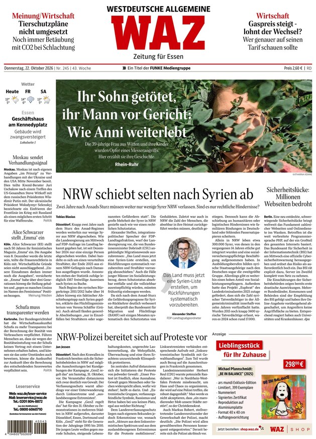 WAZ Westdeutsche Allgemeine Zeitung - ePaper