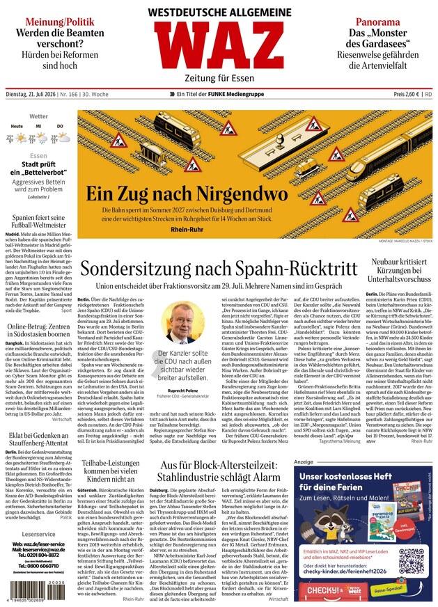 WAZ Westdeutsche Allgemeine Zeitung - ePaper