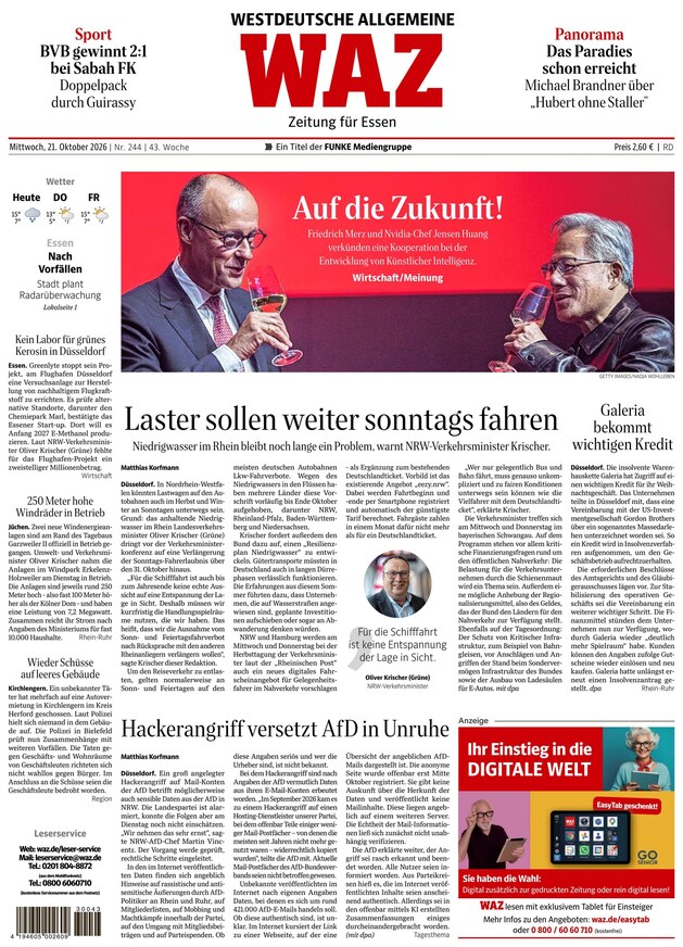 WAZ Westdeutsche Allgemeine Zeitung - ePaper
