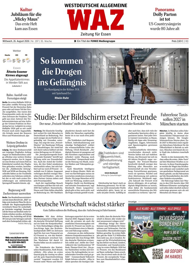 WAZ Westdeutsche Allgemeine Zeitung - ePaper