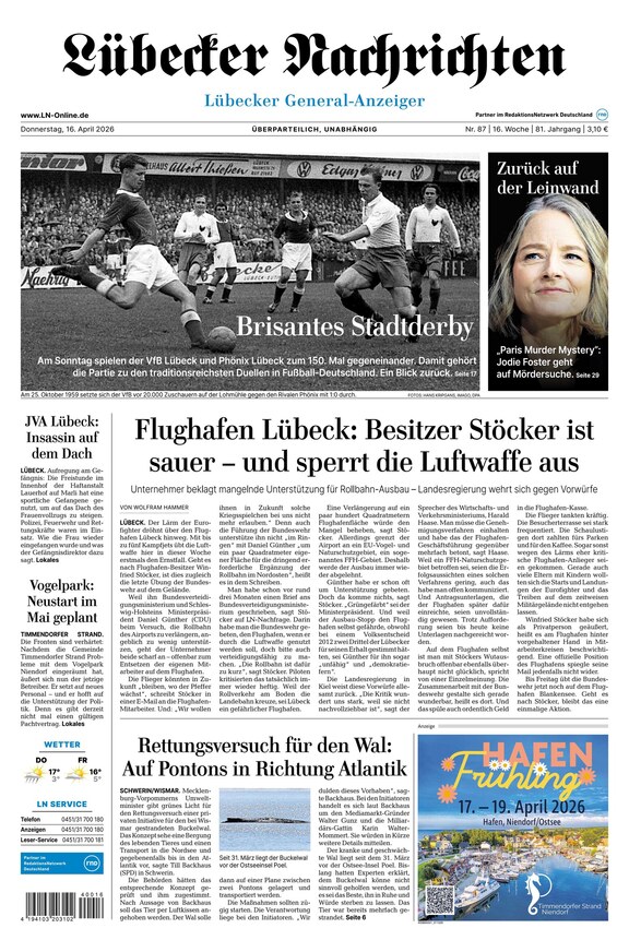 L&uuml;becker Nachrichten - ePaper