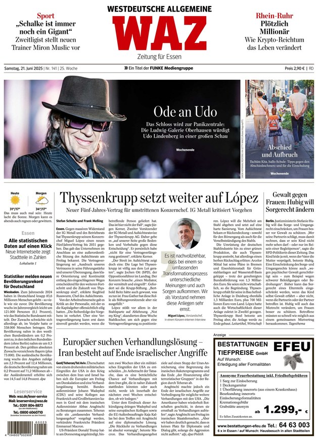 WAZ Westdeutsche Allgemeine Zeitung - ePaper