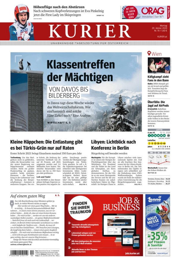 Kurier Vom 20.01.2020 – Als EPaper Im IKiosk Lesen