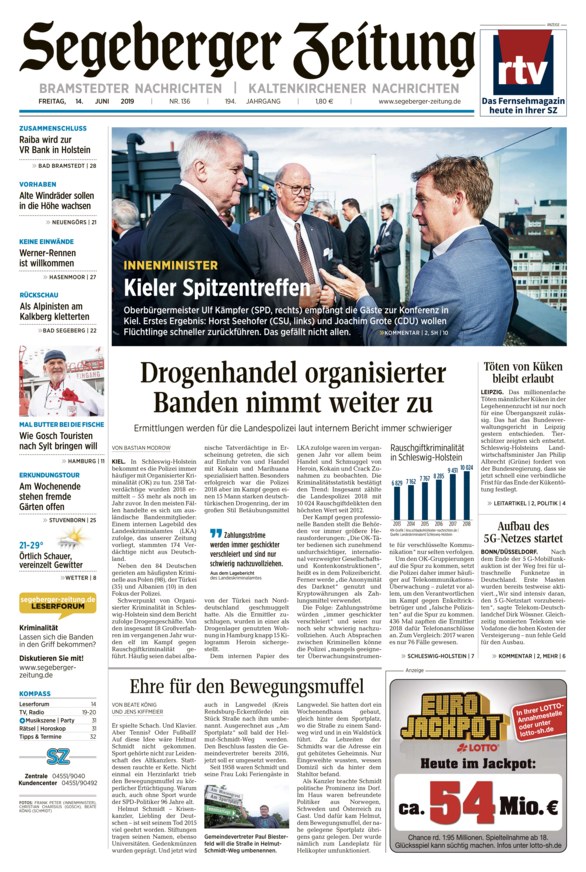 Segeberger Zeitung vom 14.06.2019 als ePaper im iKiosk lesen