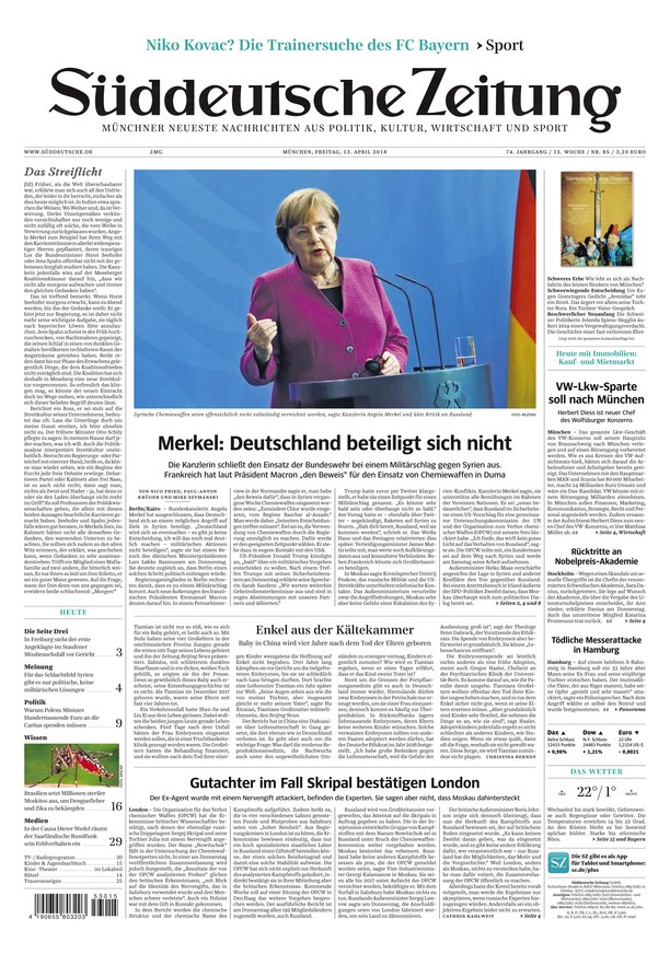 Süddeutsche Zeitung Vom 13.04.2018 – Als EPaper Im IKiosk Lesen