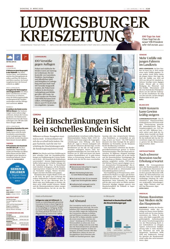 Ludwigsburger Kreiszeitung vom 31.03.2020 als ePaper im iKiosk lesen