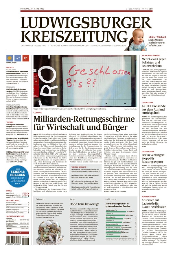 Ludwigsburger Kreiszeitung vom 24.03.2020 als ePaper im iKiosk lesen