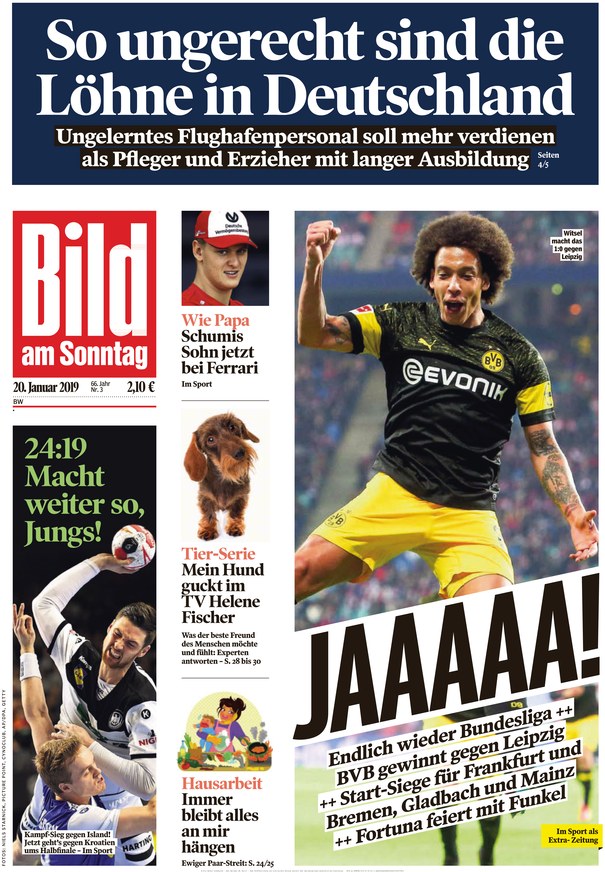 Titelseite Bild Am Sonntag Heute