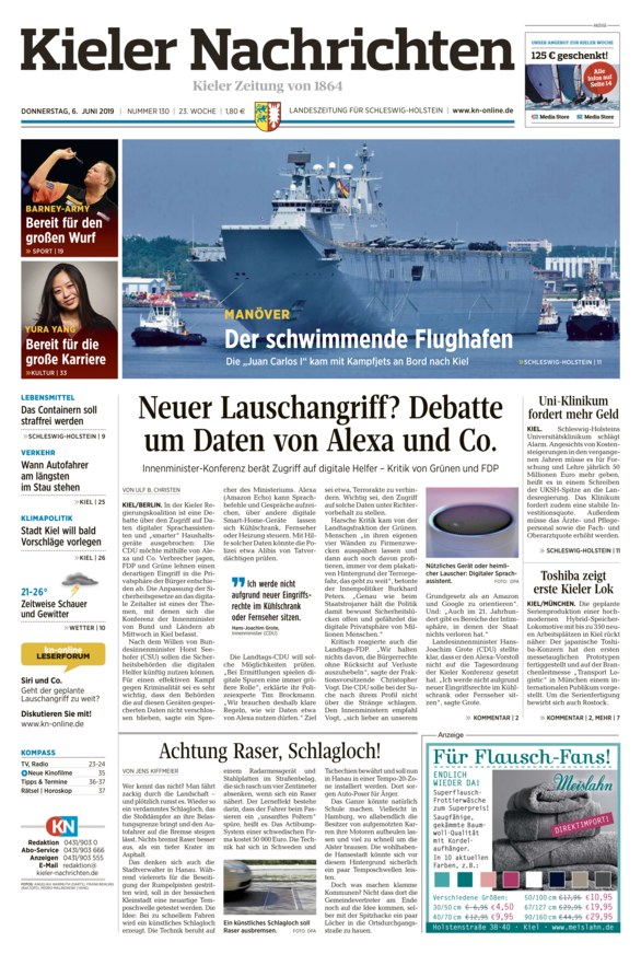 Kieler Nachrichten Vom 06.06.2019 – Als EPaper Im IKiosk Lesen