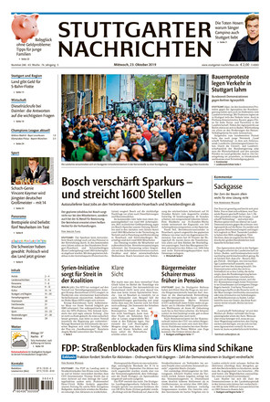 Stuttgarter Nachrichten Vom 23.10.2019 – Als EPaper Im IKiosk Lesen