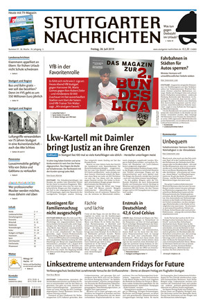 Stuttgarter Nachrichten Vom 26.07.2019 – Als EPaper Im IKiosk Lesen